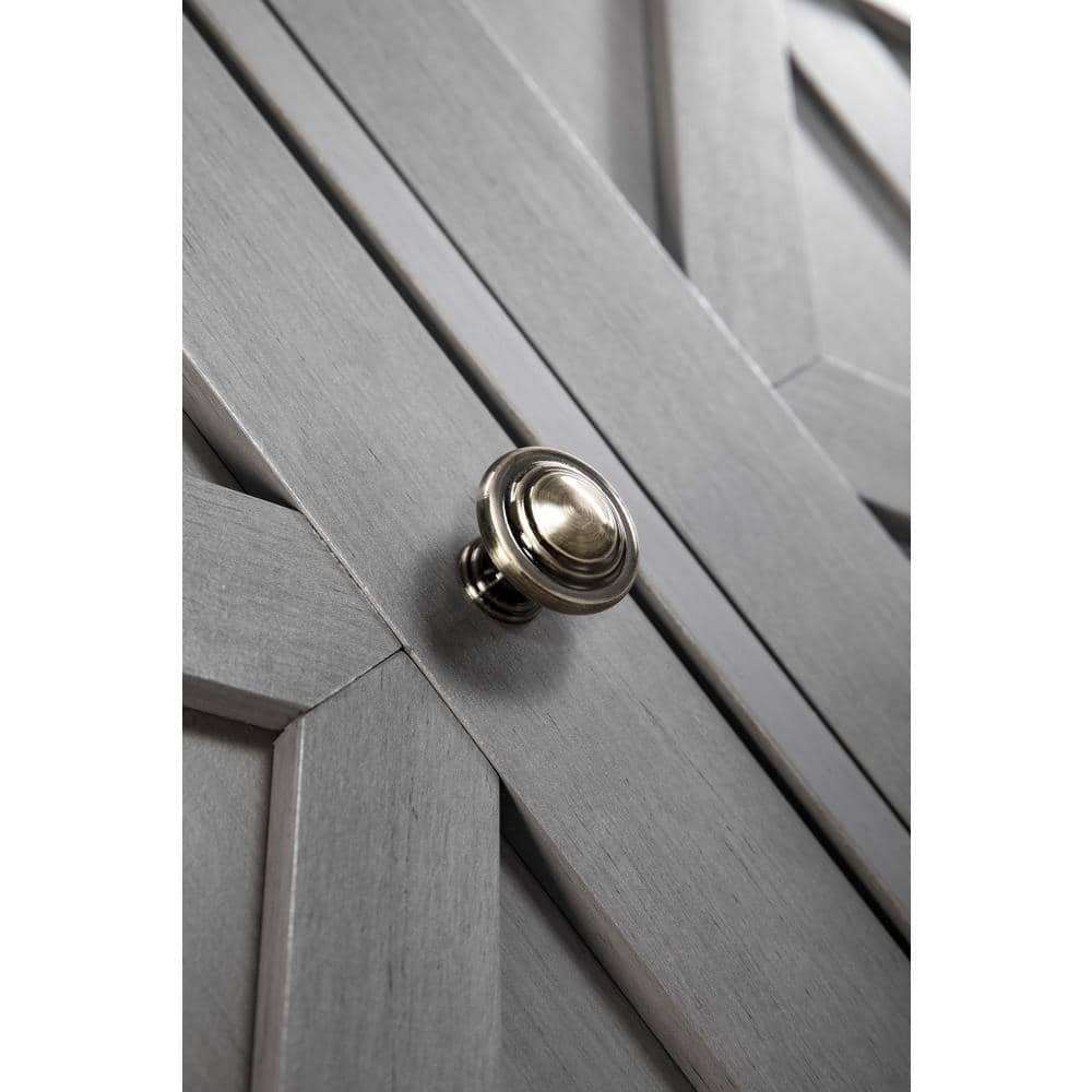 Gray Rustic Wood Finish 48" 3-Door Accent Cabinet