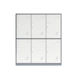 White 6 Doors Steel Locker Storage Cabinet with Card Slot, Organizer, Shoes and Bags