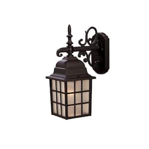 Nautica Collection 1-Light Matte Black Outdoor Wall Lantern Sconce