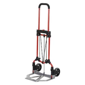 Personal MCI Folding Steel Hand Truck, 160 lbs. Capacity, Red/Silver