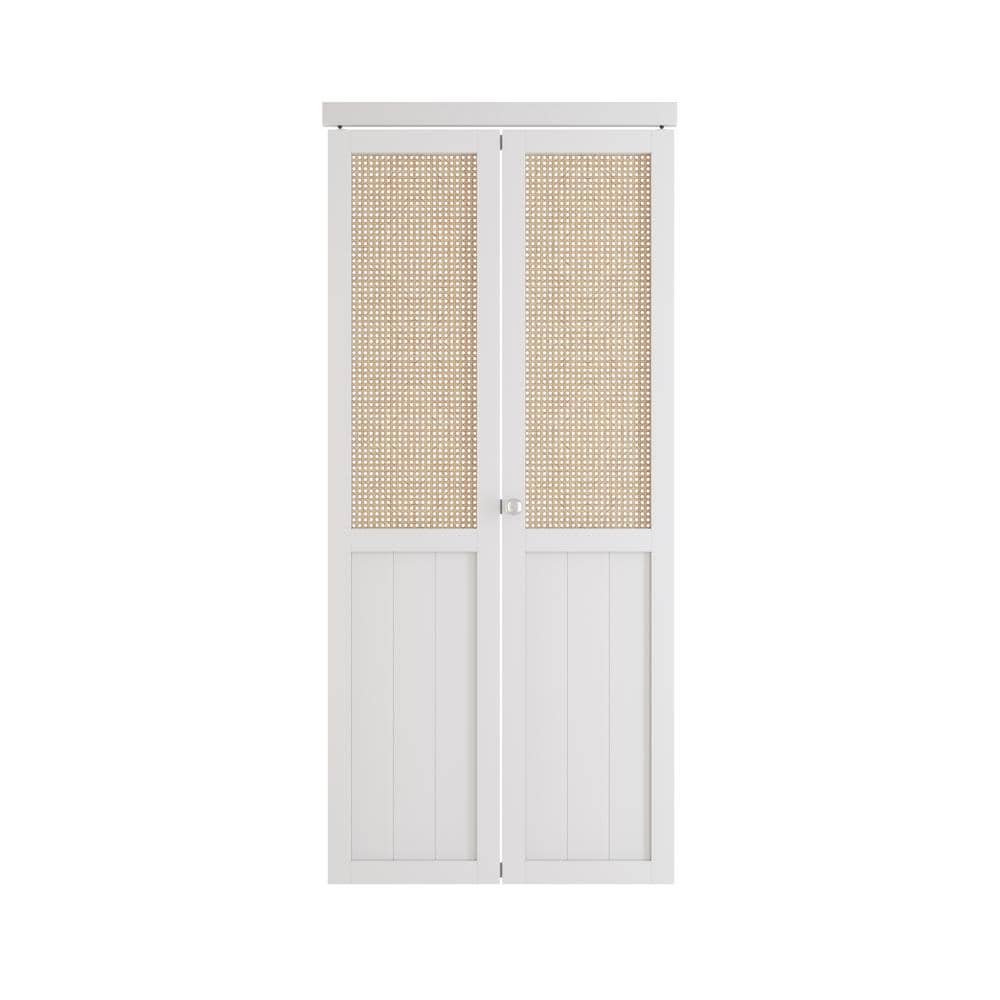 TENONER Closet Doors, 24''Single Frosted Glass Panel Bi-Fold Doors, Assembly Required, Multifold Interior Doors, Folding Doors with Hardware Kits