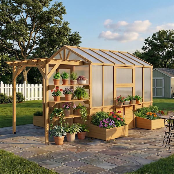 Kingdely Spacious 15.8ft W x 9.1ft D x 8.5ft H Natural Cedar