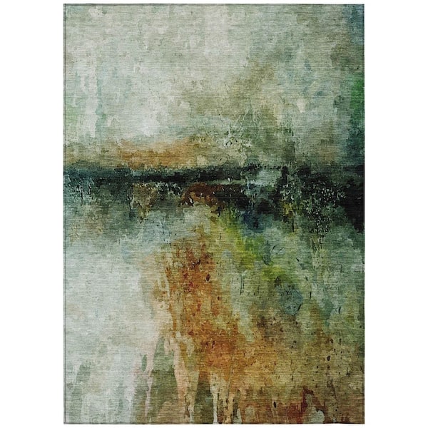 Chantille Machine Washable Indoor/Outdoor Abstract ACN2739 Aloe 10 ft. x 14 ft. Area Rug