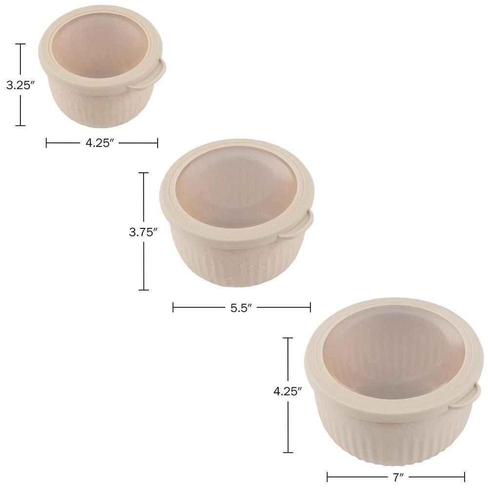 Teal 3-Piece Nesting Mixing Bowls with Lids Set - thumbnail 6