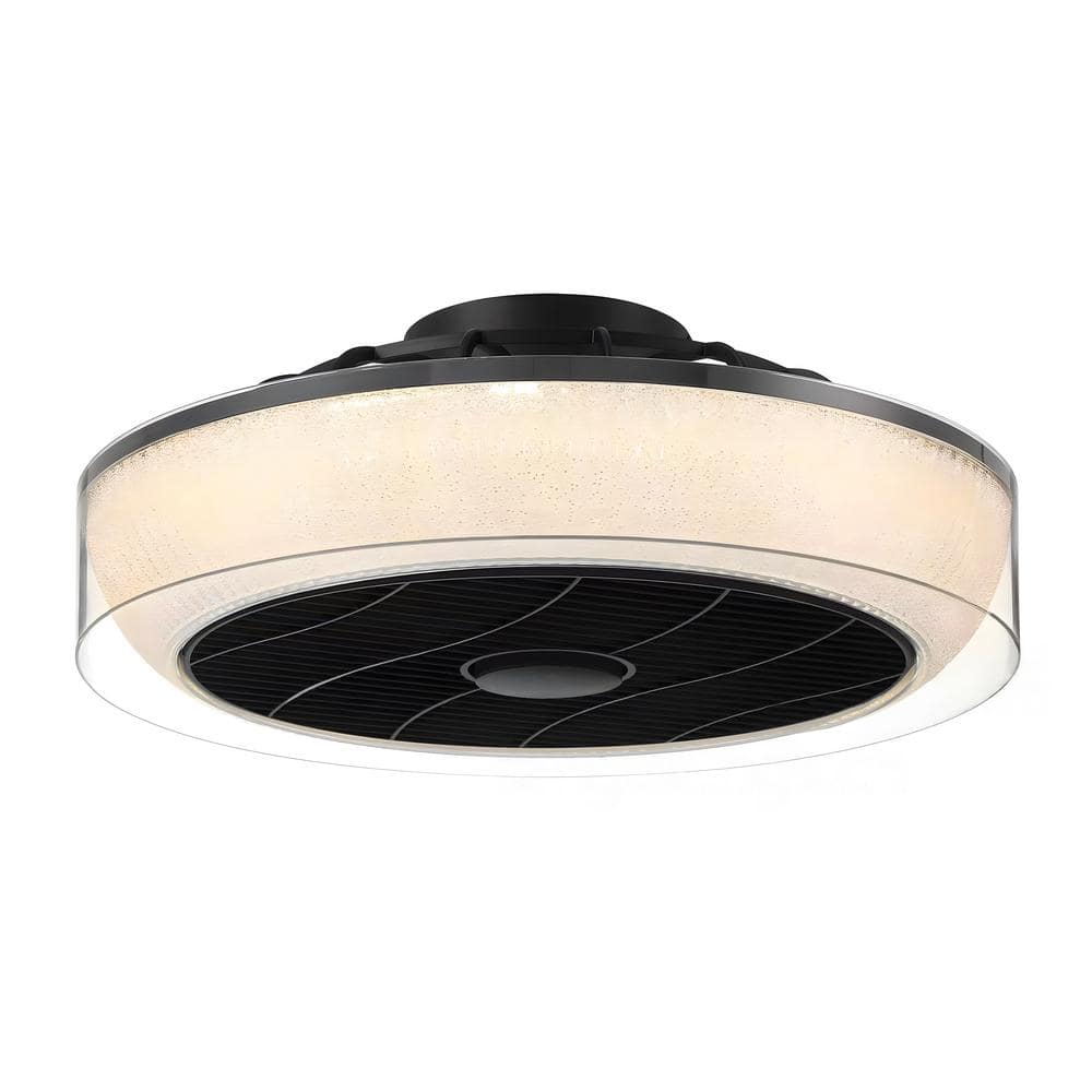 Hampton Bay Pompton 20 In Integrated LED Indoor Remote Control In   Black Hampton Bay Ceiling Fans With Lights 44001 030 64 1000 