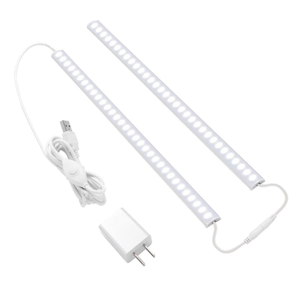 White LED Under Cabinet Lighting Dimmable Lamp Linkable USB Light Bar, 6000K Cold White for Kitchen, Desk price history on PriceWatchPro