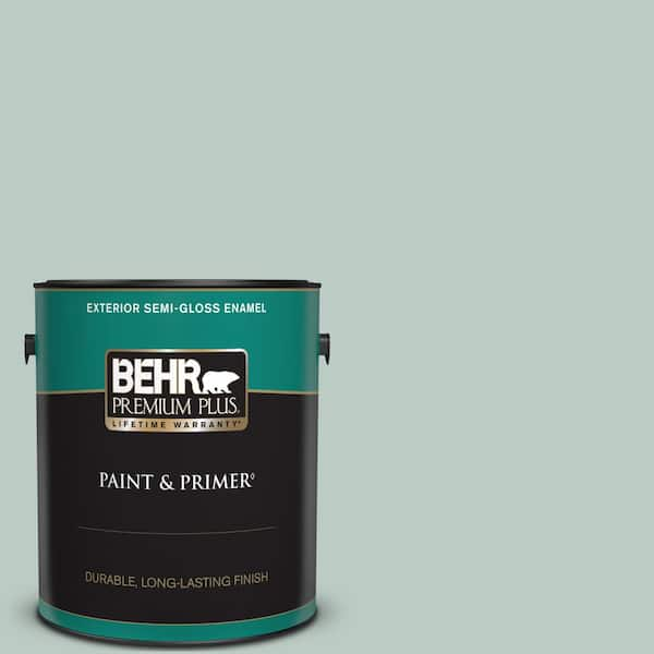 BEHR PREMIUM PLUS 1 gal. Home Decorators Collection #HDC-CL-23 Soothing Spring Semi-Gloss Enamel Exterior Paint & Primer