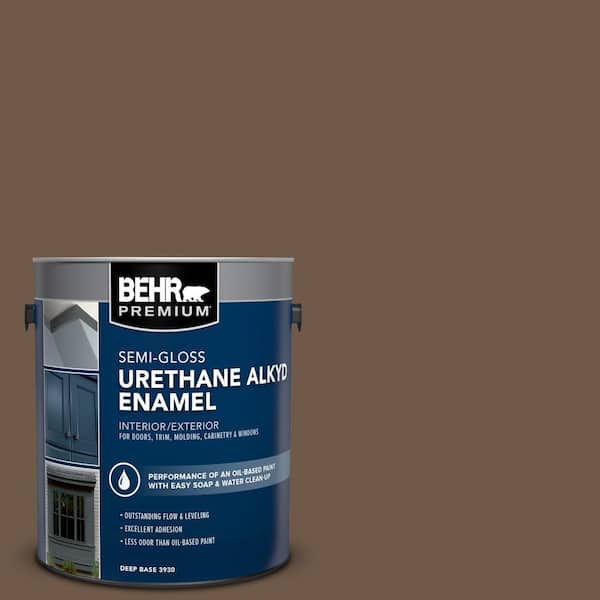 BEHR PREMIUM 1 gal. #N230-7 Rustic Tobacco Urethane Alkyd Semi-Gloss Enamel Interior/Exterior Paint