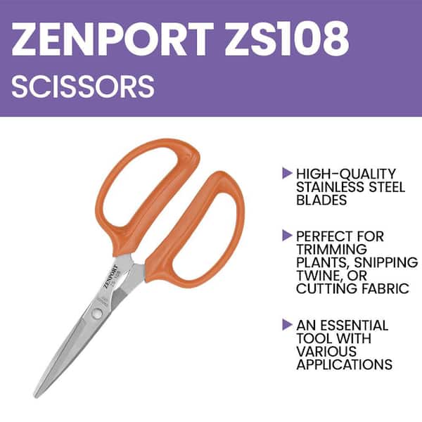 ZENPORT All Purpose Scissors, Stainless Steel, 7 in. (Box of 3
