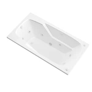 Coral 5 ft. Rectangular Drop-in Whirlpool Bathtub in White