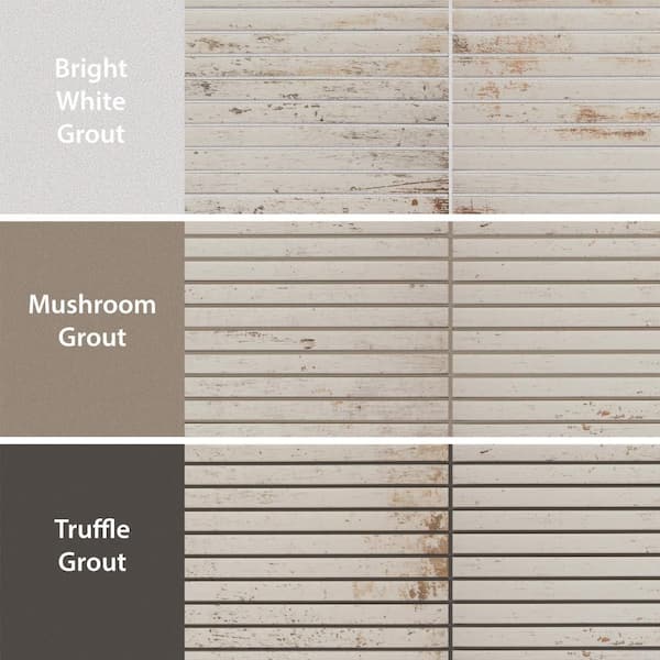 Merola Tile Retro Strata Blanc 7 in. x 14 in. Porcelain Floor and