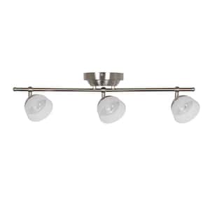 Madison 2 ft. 3-Light Satin Nickel LED Fixed Track with 400 LM/Head 1000027118