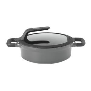 GEM Stay Cool 3.5 qt. Cast Aluminum Nonstick Saute Pan in Gray with Glass Lid and Dual Handles