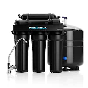 100 GPD Premium Reverse Osmosis Water Filtration System, Fast Flow, 6 Gal. Holding Tank, Black