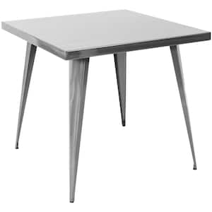 Austin 32 in. Brushed Silver Dining Table