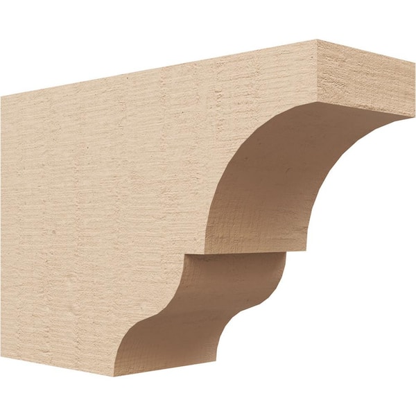 Ekena Millwork 4-in. x 8-in. x 12-in. Asheboro Woodgrain, Primed Tan Timberthane Polyurethane Rafter Tail Brace