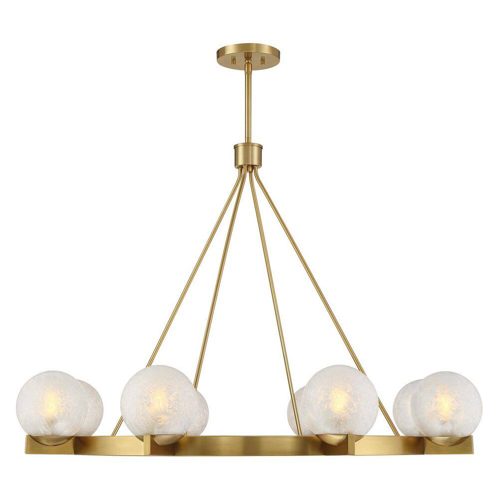 Darien 8-Light Warm Brass Contemporary Chandelier with Orb Ice Glass Shades price history on PriceWatchPro