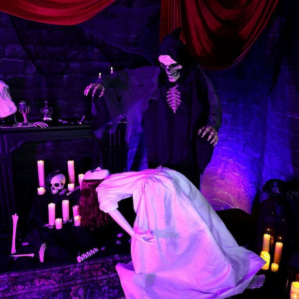 Haunted Hill Farm 5.6 ft. LED Floating Lady with Magic Reaper