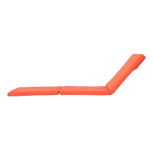 Caesar Orange Outdoor Chaise Lounge Cushion (2-Pack)