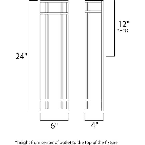 Moon Ray 6 in. W 1-Light Bronze Outdoor Wall Lantern Sconce