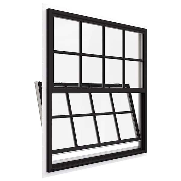 JELD-WEN 42 in. x 42 in. V-4500 Series Black Exterior/White