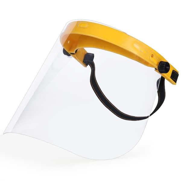 Yellow, Reusable Facial Protection Clear Face Shield (1-Pack)