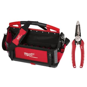 20 in. PACKOUT Tote with 6-in-1 Wire Stripper Pliers
