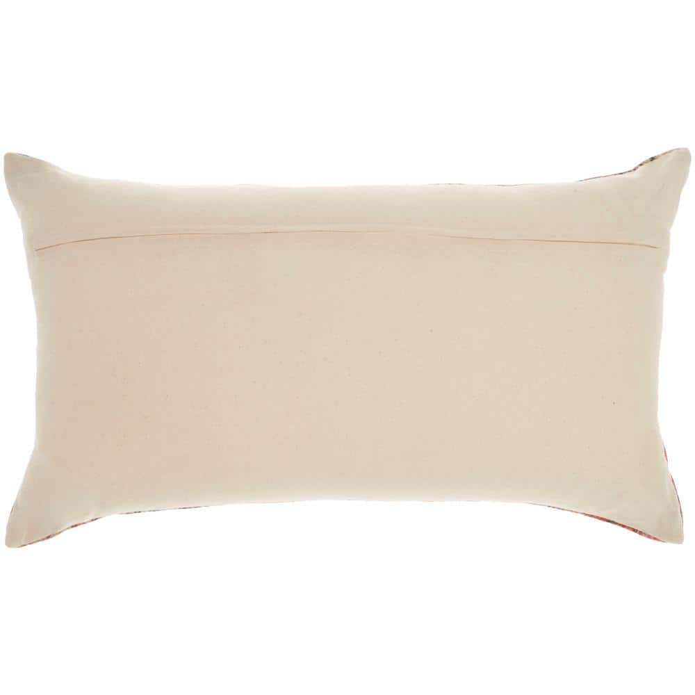 Rust Persian Medallion Cotton Lumbar Throw Pillow 14" x 24"