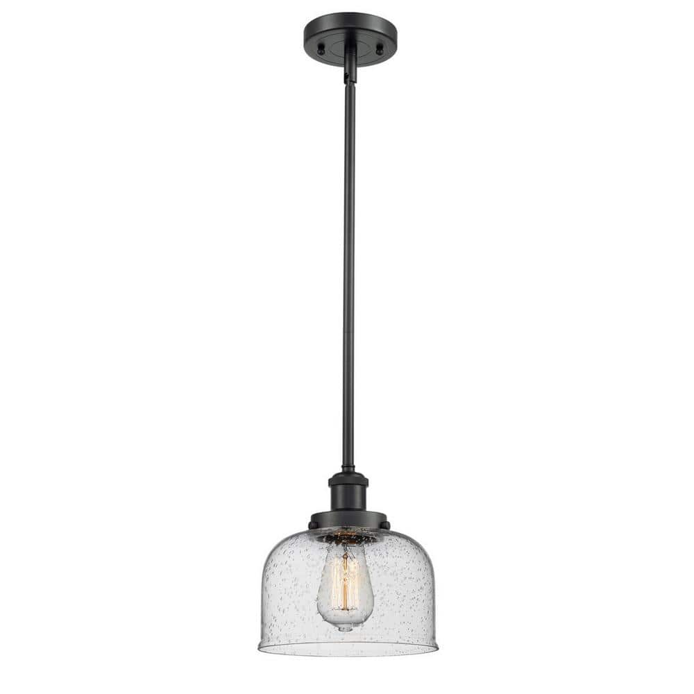 Innovations Bell 1-Light Matte Black Seedy Shaded Pendant Light Seedy ...