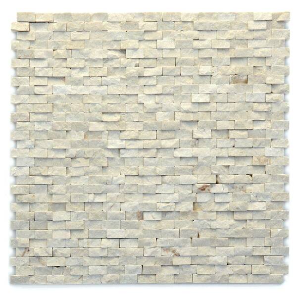 Solistone Modern Fauve 12 in. x 12 in. x 9.5 mm Marble Natural Stone Mesh-Mounted Mosaic Wall Tile (10 sq. ft. / case)