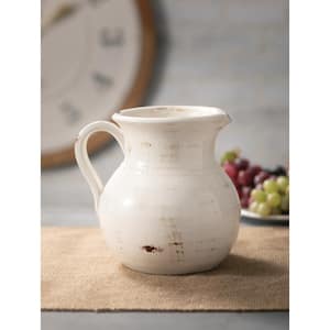 8" Bulb Ceramic Pitcher with Handle