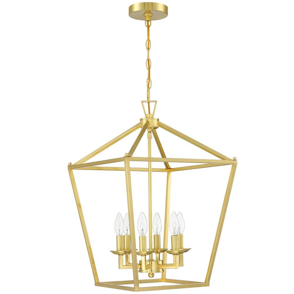 6-Light Gold Chandeliers Geometric Cage Lantern Pendant Light price history on PriceWatchPro