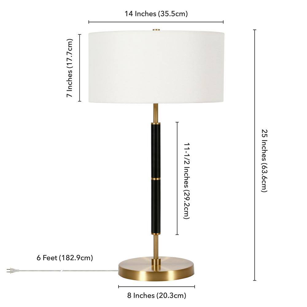 Simone 25" Brass and Black Two-Tone Industrial Table Lamp