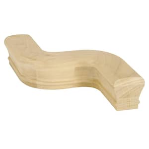 Stair Parts 7047 Unfinished Poplar Right-Hand 5 in. Centerline S Handrail Fitting