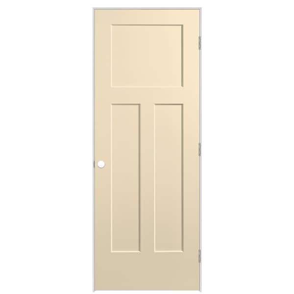 Masonite 30 in. x 80 in. 3-Panel Winslow Left-Hand Solid Core Golden Haystack Molded Composite Single Prehung Interior Door