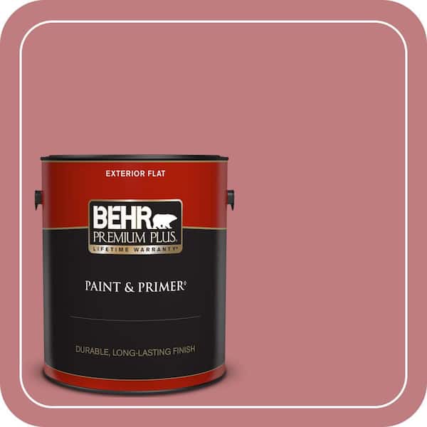 BEHR PREMIUM PLUS 1 gal. #MQ1-12 Chick Flick Flat Exterior Paint & Primer