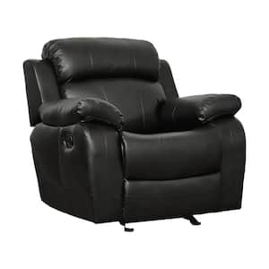 Alamo Black Faux Leather Glider Manual Recliner