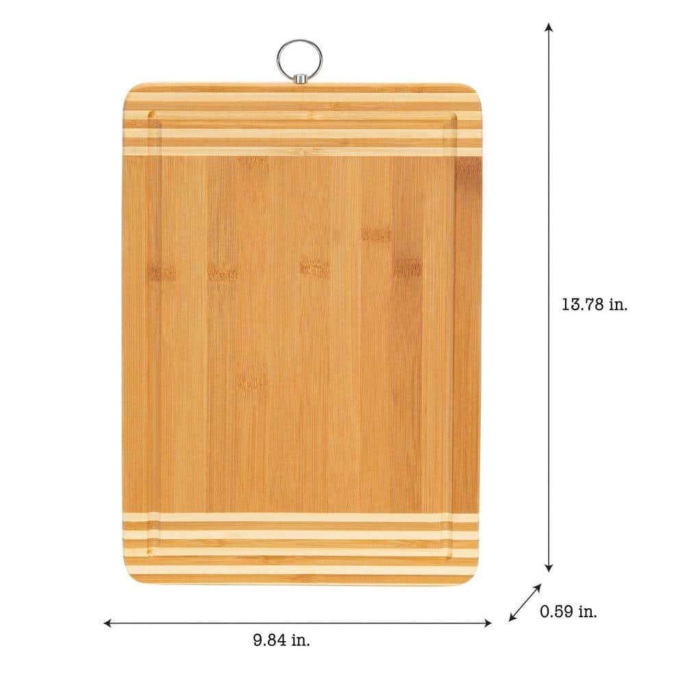Large Rectangular Bamboo Cutting Board with Drip Edge