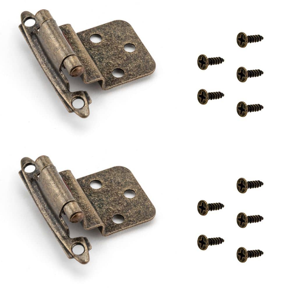 (2-Pack) Antique English Semi-Concealed Self-Closing 3/8 in. Overlay for Face Frame Cabinet Hinge price history on PriceWatchPro