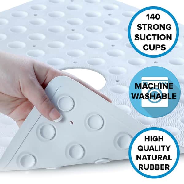 Rubber Shower Mat Large Square Non Slip With Suction Anti Mould Slip Bath Mat 