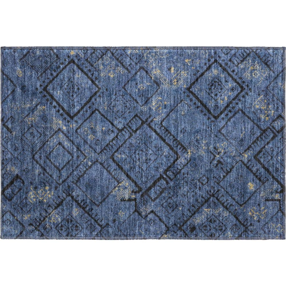 Mayfield Premium Machine Washable Abstract AMF2470 Navy 2 ft. x 3 ft. Accent Rug price history on PriceWatchPro