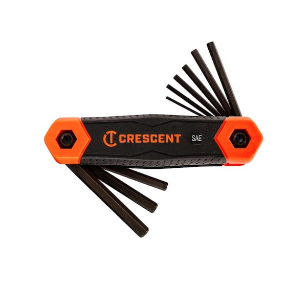 Crescent Folding SAE Dual Material Hex Key Set (9-Piece)