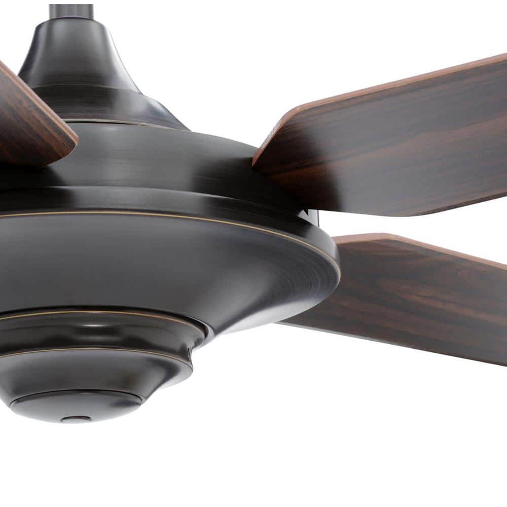 54" Antique Bronze Ceiling Fan with Reversible Wood Blades