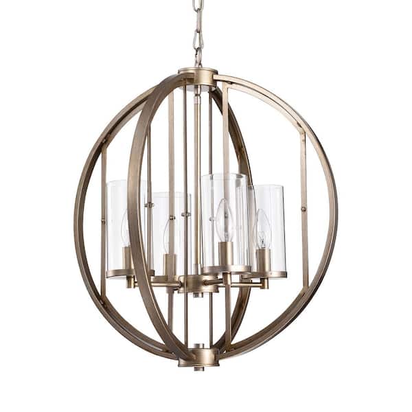 Warehouse of Tiffany Hamabi 4-Light Light Brown Chandelier