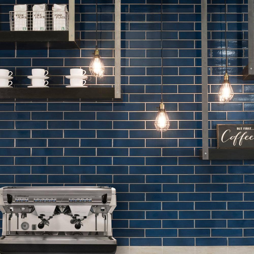 Tide Blue Matte Porcelain 2.5" x 9" Subway Tile