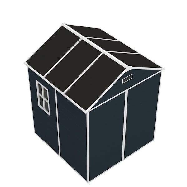 6 ft. W x 6 ft. D Dark Gray Resin Shed with Window and Floor (36 sq. ft. )