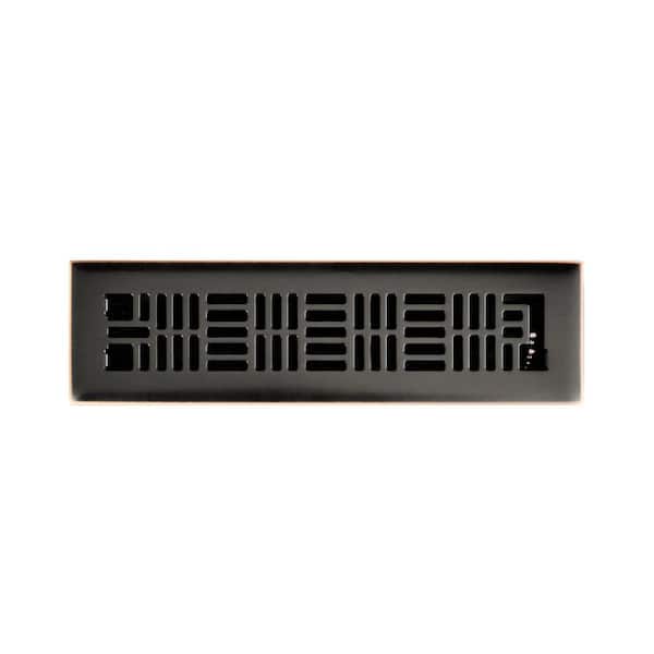 Hampton Bay Art Nouveau 2 in. x 12 in. Steel Floor Register in Oil Rubbed Bronze