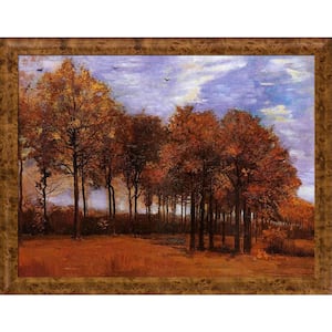 Autumn Landscape, 1885 by Vincent Van Gogh Havana Burl Framed Nature Oil Painting Art Print 41.75 in. x 53.75 in.