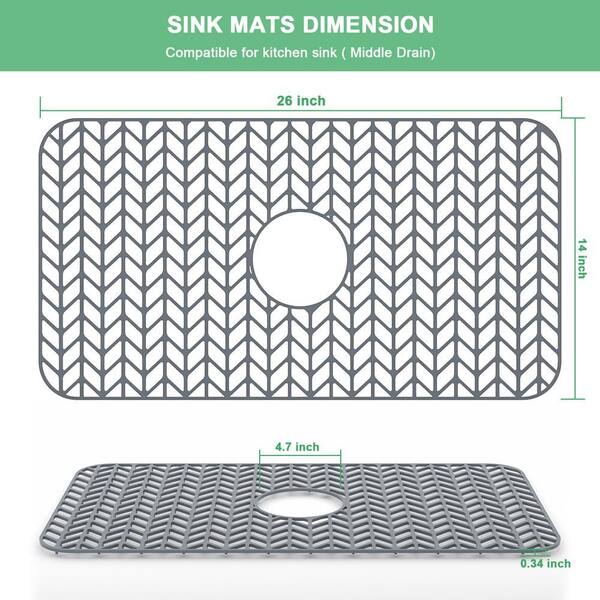 26 in. L x 14 in. W Silicone Kitchen Sink Protective Bottom Grid