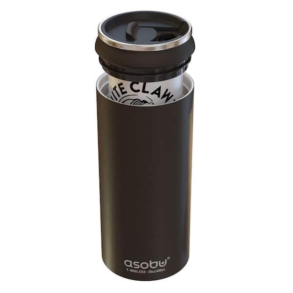 ASOBU Double-Walled Vacuum-Insulated Stainless Steel Multi-Can Cooler Sleeve with Reusable Pocket Straw (Black)